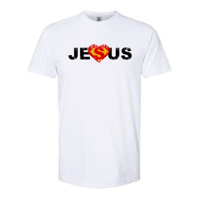 Jesus Superhero Christianity Softstyle CVC T-Shirt