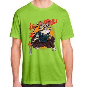 Japanese Samurai Cat Tattoo Kawaii Ninja Cat Adult ChromaSoft Performance T-Shirt