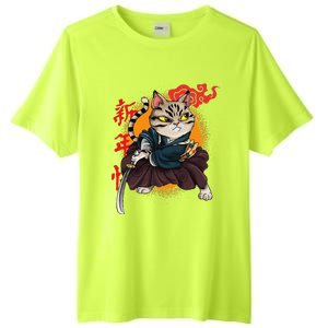 Japanese Samurai Cat Tattoo Kawaii Ninja Cat Tall Fusion ChromaSoft Performance T-Shirt