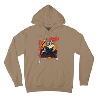 Japanese Samurai Cat Tattoo Kawaii Ninja Cat Hoodie