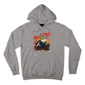 Japanese Samurai Cat Tattoo Kawaii Ninja Cat Tall Hoodie