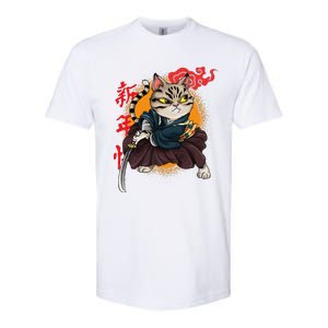 Japanese Samurai Cat Tattoo Kawaii Ninja Cat Softstyle CVC T-Shirt