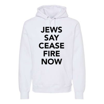 Jews Say Cease Fire Now  Premium Hoodie