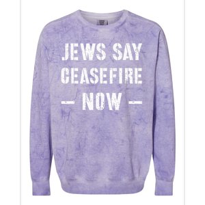 JEWS SAY CEASEFIRE NOW!  Colorblast Crewneck Sweatshirt