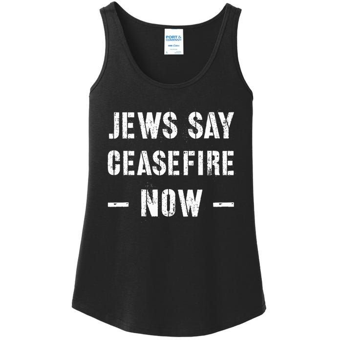 JEWS SAY CEASEFIRE NOW!  Ladies Essential Tank