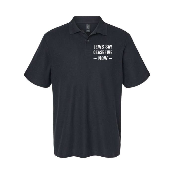 JEWS SAY CEASEFIRE NOW!  Softstyle Adult Sport Polo