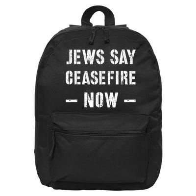 JEWS SAY CEASEFIRE NOW!  16 in Basic Backpack