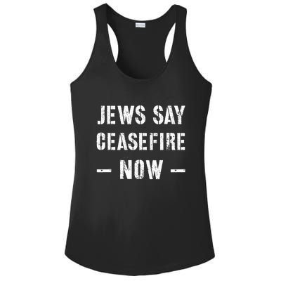 JEWS SAY CEASEFIRE NOW!  Ladies PosiCharge Competitor Racerback Tank