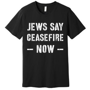 JEWS SAY CEASEFIRE NOW!  Premium T-Shirt