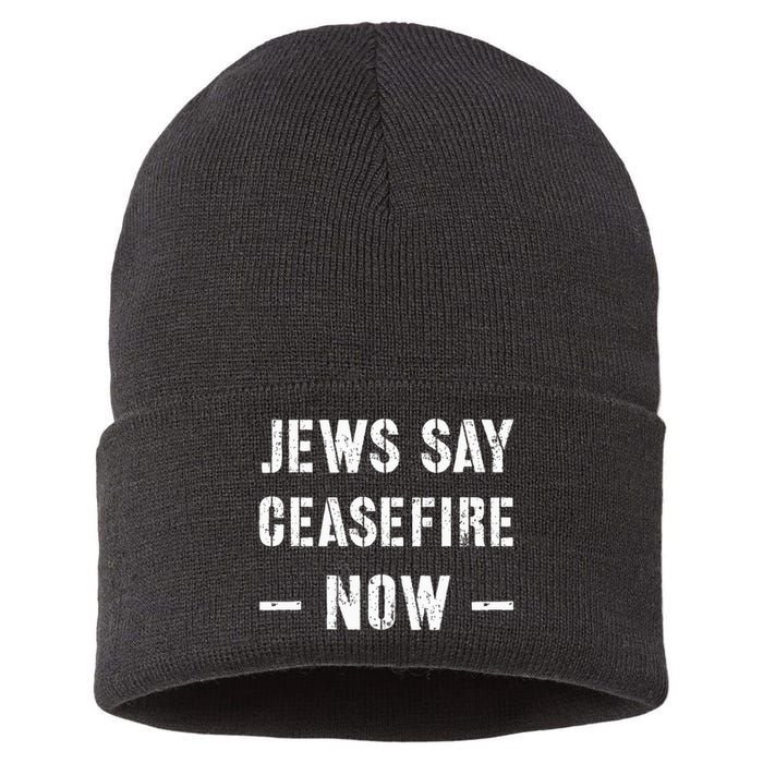 JEWS SAY CEASEFIRE NOW!  Sustainable Knit Beanie