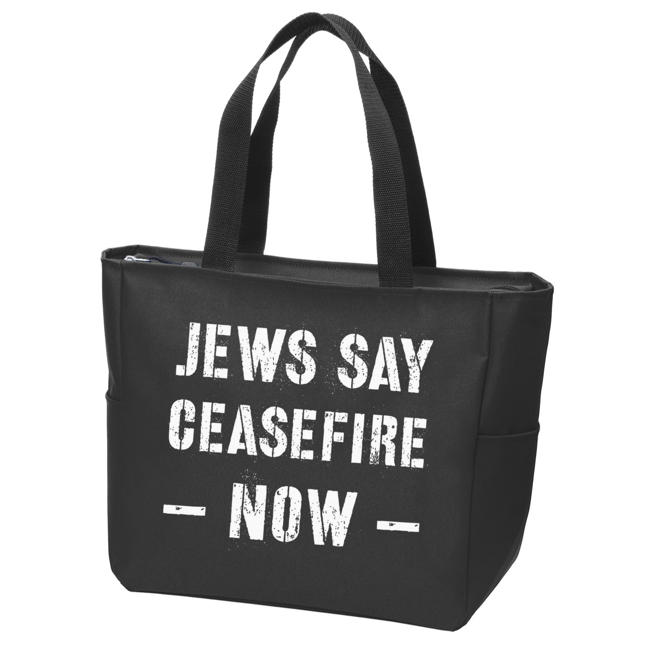 JEWS SAY CEASEFIRE NOW!  Zip Tote Bag