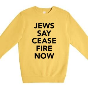 Jews Say Cease Fire Now Costume Premium Crewneck Sweatshirt