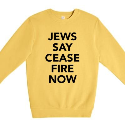 Jews Say Cease Fire Now Costume Premium Crewneck Sweatshirt