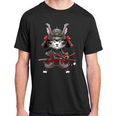 Japanese Samurai Cat Funny Parody Japanese Adult ChromaSoft Performance T-Shirt