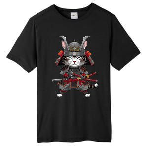 Japanese Samurai Cat Funny Parody Japanese Tall Fusion ChromaSoft Performance T-Shirt