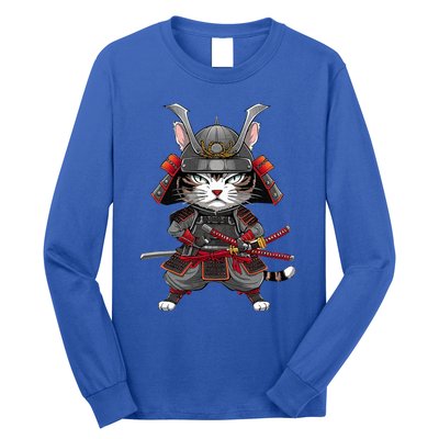 Japanese Samurai Cat Funny Parody Japanese Long Sleeve Shirt