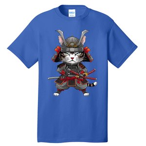 Japanese Samurai Cat Funny Parody Japanese Tall T-Shirt