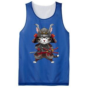 Japanese Samurai Cat Funny Parody Japanese Mesh Reversible Basketball Jersey Tank