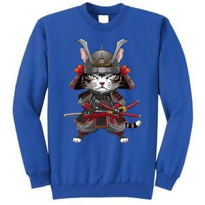 Japanese Samurai Cat Funny Parody Japanese Tall Sweatshirt