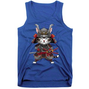 Japanese Samurai Cat Funny Parody Japanese Tank Top