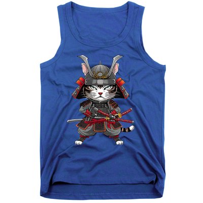 Japanese Samurai Cat Funny Parody Japanese Tank Top