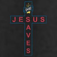 Jesus Saves Christian Slogan Cross 7 Panel Mesh Trucker Snapback Hat