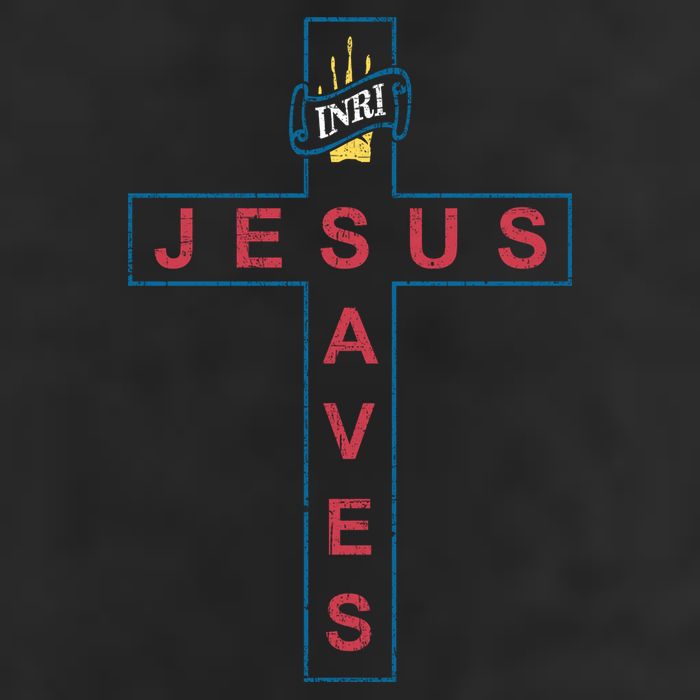 Jesus Saves Christian Slogan Cross 7 Panel Mesh Trucker Snapback Hat