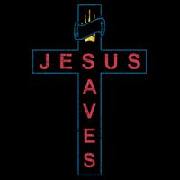 Jesus Saves Christian Slogan Cross 16oz Travel Tumbler
