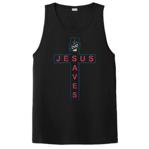 Jesus Saves Christian Slogan Cross PosiCharge Competitor Tank