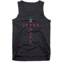 Jesus Saves Christian Slogan Cross Tank Top