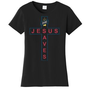 Jesus Saves Christian Slogan Cross Women's T-Shirt