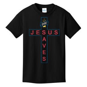 Jesus Saves Christian Slogan Cross Kids T-Shirt