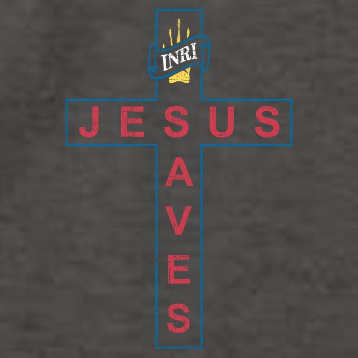 Jesus Saves Christian Slogan Cross Vector Backpack