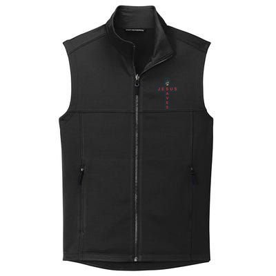 Jesus Saves Christian Slogan Cross Collective Smooth Fleece Vest