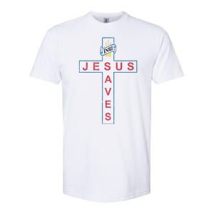 Jesus Saves Christian Slogan Cross Softstyle CVC T-Shirt