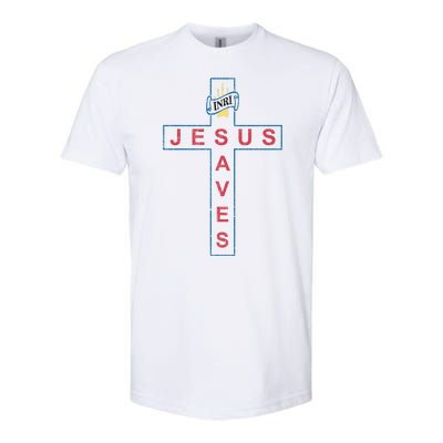 Jesus Saves Christian Slogan Cross Softstyle® CVC T-Shirt