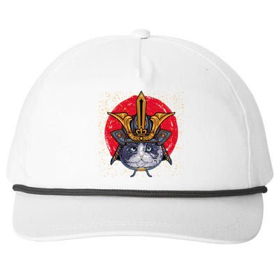 Japanese Samurai Cat Vintage Snapback Five-Panel Rope Hat