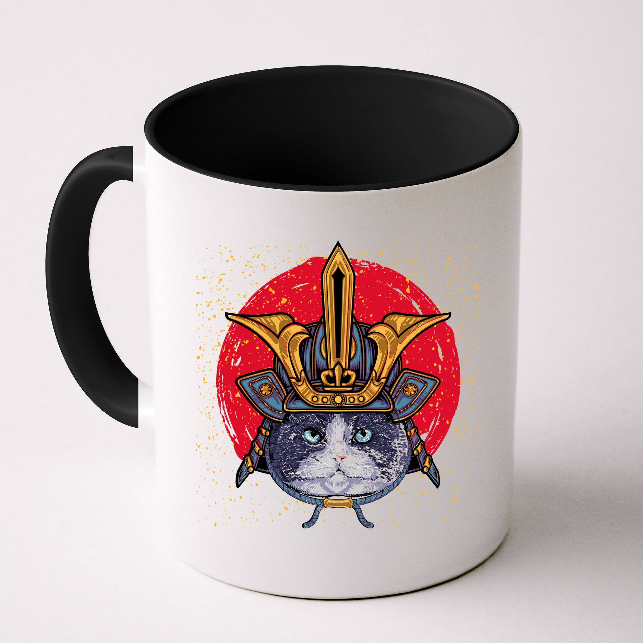 Japanese Samurai Cat Vintage Mug