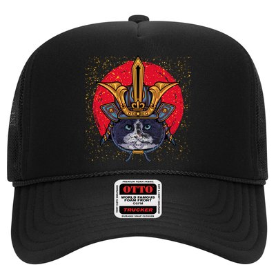 Japanese Samurai Cat Vintage Trucker Hat