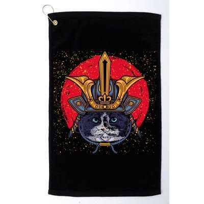 Japanese Samurai Cat Vintage Golf Towel