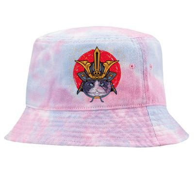 Japanese Samurai Cat Vintage Tie-Dyed Bucket Hat