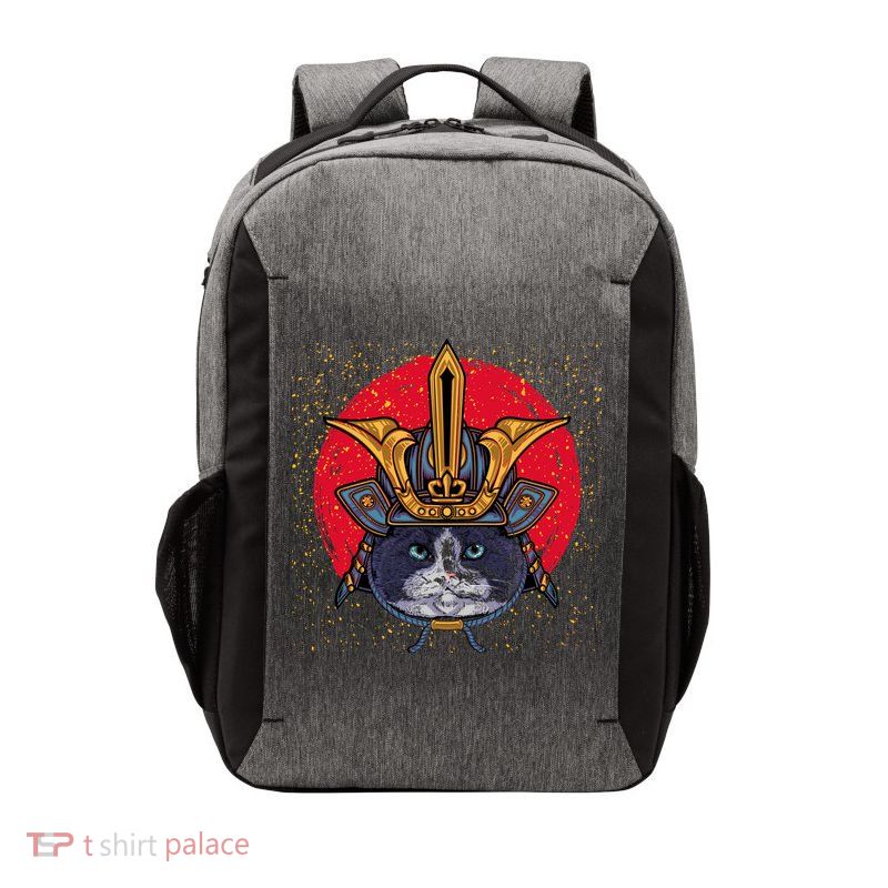 Japanese Samurai Cat Vintage Vector Backpack