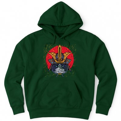 Japanese Samurai Cat Vintage Hoodie