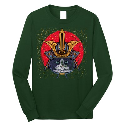 Japanese Samurai Cat Vintage Long Sleeve Shirt