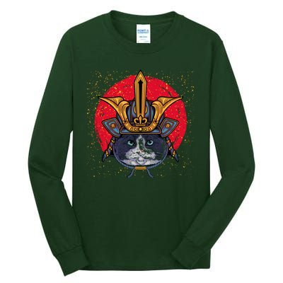 Japanese Samurai Cat Vintage Tall Long Sleeve T-Shirt