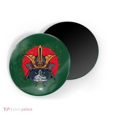 Japanese Samurai Cat Vintage Magnet