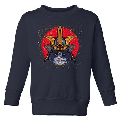 Japanese Samurai Cat Vintage Toddler Sweatshirt