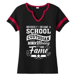 Janitor School Custodian School Janitor Funny Custodian Ladies Halftime Notch Neck Tee