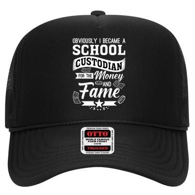 Janitor School Custodian School Janitor Funny Custodian High Crown Mesh Back Trucker Hat