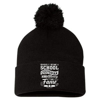 Janitor School Custodian School Janitor Funny Custodian Pom Pom 12in Knit Beanie